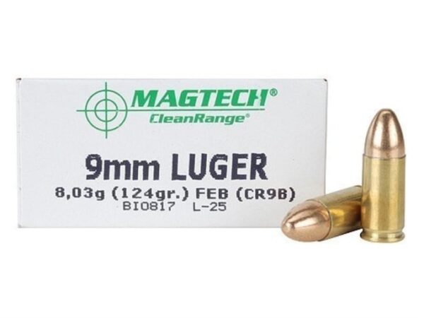 Magtech Clean Range Ammunition 9mm Luger 124 Grain Encapsulated For Sale