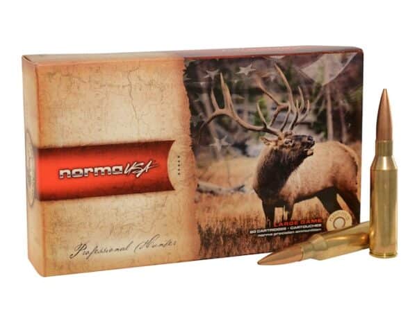 Norma American PH Ammunition 338 Norma Magnum 300 Grain Sierra MatchKing Hollow Point Boat Tail Box of 20 For Sale
