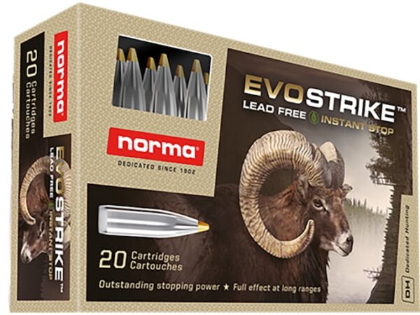 Norma EVOStrike Ammunition 270 Winchester 96 Grain Polymer Tip Lead Free Box of 20 For Sale