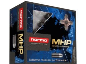 Norma Home Defense MHP Ammunition 10mm Auto 155 Grain Solid Hollow Point Lead Free Box of 20 For Sale