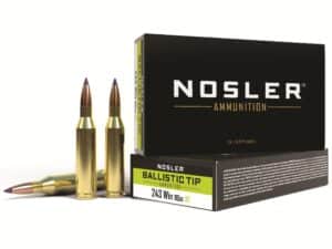 500 Rounds of Nosler BT Ammunition 243 Winchester 90 Grain Ballistic Tip Box of 20 For Sale