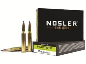 Nosler BT Ammunition 25-06 Remington 115 Grain Ballistic Tip Box of 20 For Sale