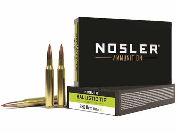 Nosler BT Ammunition 280 Remington 140 Grain Ballistic Tip Box of 20 For Sale
