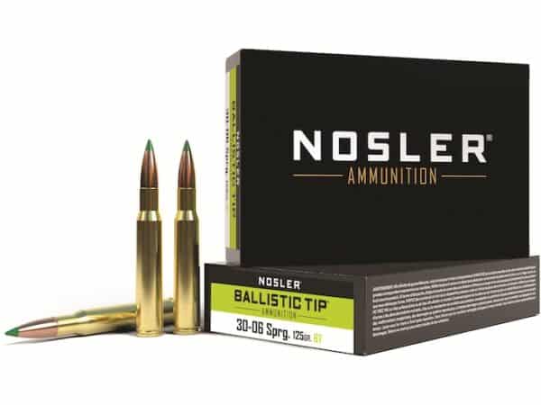 Nosler BT Ammunition 30-06 Springfield 125 Grain Ballistic Tip Box of 20 For Sale