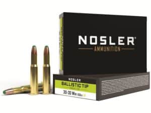 Nosler BT Ammunition 30-30 Winchester 150 Grain Round Nose Ballistic Tip Box of 20 For Sale