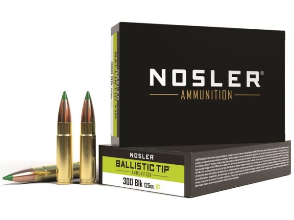Nosler BT Ammunition 300 AAC Blackout 125 Grain Ballistic Tip Box of 20 For Sale