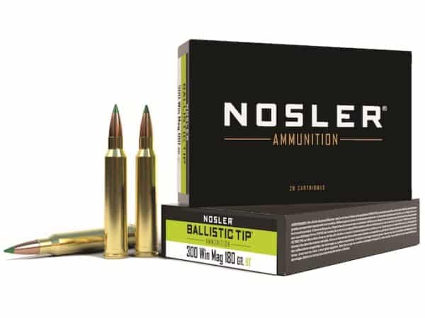 Nosler BT Ammunition 300 Winchester Magnum 180 Grain Ballistic Tip Box of 20 For Sale