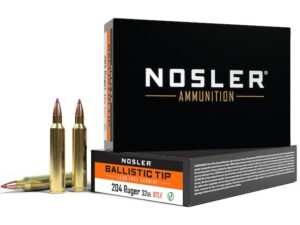 Nosler BT Varmint Ammunition 204 Ruger 32 Grain Ballistic Tip Varmint Lead-Free Box of 20 For Sale