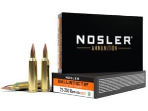 Nosler BT Varmint Ammunition 22-250 Remington 40 Grain Ballistic Tip Varmint Lead-Free Box of 20 For Sale
