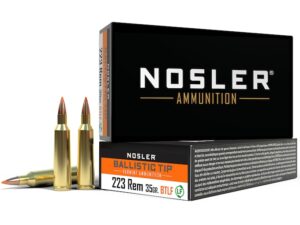 Nosler BT Varmint Ammunition 223 Remington 35 Grain Ballistic Tip Varmint Lead-Free Box of 20 For Sale