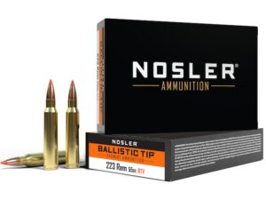 Nosler BT Varmint Ammunition 223 Remington 55 Grain Ballistic Tip Varmint Box of 20