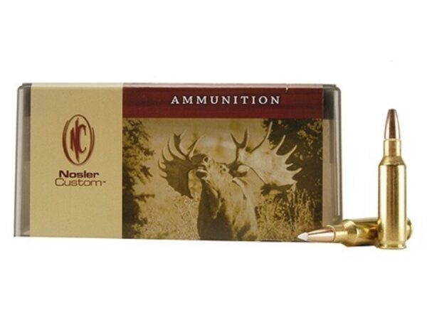 500 Rounds of Nosler Custom Ammunition 300 Remington Short Action Ultra Magnum 150 Grain AccuBond Spitzer Box of 20 For Sale