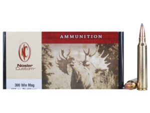 500 Rounds of Nosler Custom Ammunition 300 Winchester Magnum 165 Grain Partition Box of 20 For Sale
