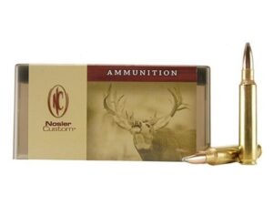 500 Rounds of Nosler Custom Ammunition 338 Remington Ultra Magnum 250 Grain Partition Spitzer Box of 20 For Sale