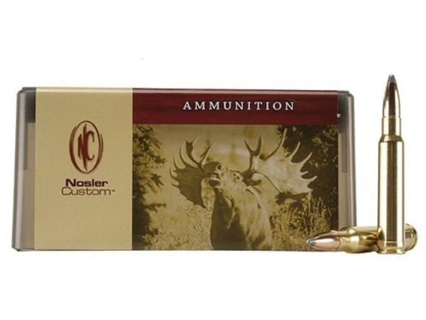 Nosler Custom Ammunition 338 Winchester Magnum 210 Grain Partition Spitzer Box of 20 For Sale