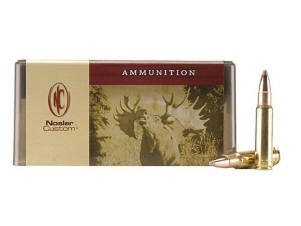 500 Rounds of Nosler Custom Ammunition 350 Remington Magnum 225 Grain Partition Spitzer Box of 20 For Sale
