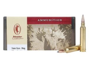 500 Rounds of Nosler Custom Ammunition 7mm Remington Magnum 150 Grain Partition Spitzer Box of 20 For Sale