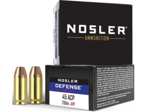 Nosler Defense Ammunition 45 ACP 230 Grain Bonded Jacketed Hollow Point Box of 20 For Sale
