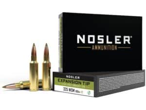 Nosler E-Tip Ammunition 325 Winchester Short Magnum (WSM) 180 Grain E-Tip Lead-Free Box of 20 For Sale