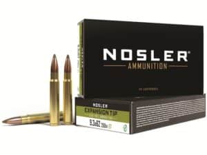 Nosler E-Tip Ammunition 9.3x62mm Mauser 250  Grain E-Tip Lead-Free Box of 20 For Sale
