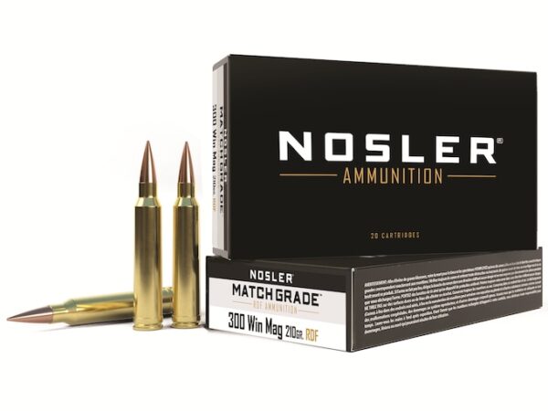 Nosler Match Grade Ammunition 300 Winchester Magnum 210 Grain RDF Hollow Point Boat Tail Box of 20 For Sale
