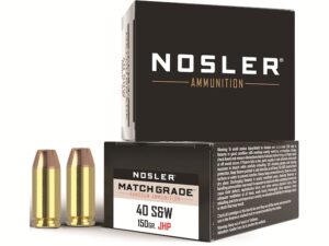 Nosler Match Grade Ammunition 40 S&W 150 Grain Jacketed Hollow Point For Sale