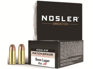 Nosler Match Grade Ammunition 9mm Luger 115 Grain Jacketed Hollow Point For Sale