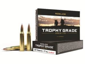 500 Rounds of Nosler Trophy Grade Ammunition 257 Roberts +P 110 Grain AccuBond Box of 20 For Sale