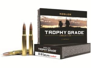 500 Rounds of Nosler Trophy Grade Ammunition 30-06 Springfield 165 Grain AccuBond Box of 20 For Sale