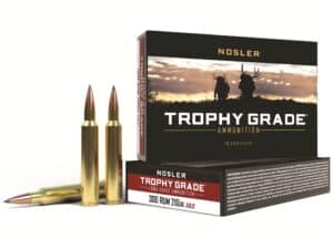 500 Rounds of Nosler Trophy Grade Ammunition 300 Remington Ultra Magnum 210 Grain AccuBond Long Range Box of 20 For Sale