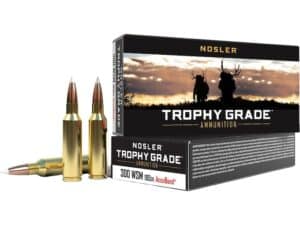 Nosler Trophy Grade Ammunition 300 Winchester Short Magnum (WSM) 180 Grain AccuBond Box of 20 For Sale