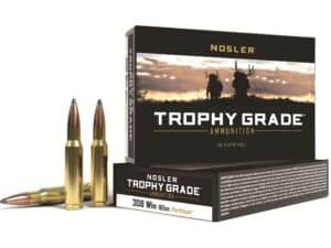 500 Rounds of Nosler Trophy Grade Ammunition 308 Winchester 165 Grain Partition Box of 20 For Sale