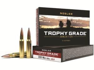 Nosler Trophy Grade Ammunition 308 Winchester 168 Grain AccuBond Long Range Box of 20 For Sale