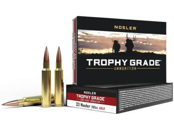 Nosler Trophy Grade Ammunition 33 Nosler 265 Grain AccuBond Long Range Box of 20 For Sale