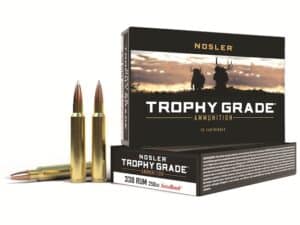 Nosler Trophy Grade Ammunition 338 Remington Ultra Magnum 250 Grain AccuBond Box of 20 For Sale