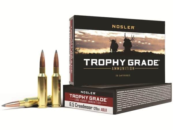 Nosler Trophy Grade Ammunition 6.5 Creedmoor 129 Grain AccuBond Long Range Box of 20 For Sale