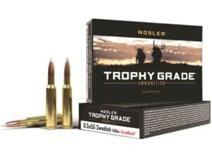 500 Rounds of Nosler Trophy Grade Ammunition 6.5x55mm Swedish Mauser 140 Grain AccuBond Spitzer Box of 20 For Sale