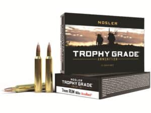 500 Rounds of Nosler Trophy Grade Ammunition 7mm Remington Ultra Magnum 160 Grain AccuBond Box of 20 For Sale
