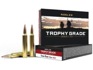 500 Rounds of Nosler Trophy Grade Ammunition 7mm Remington Ultra Magnum 175 Grain AccuBond Long Range Box of 20 For Sale