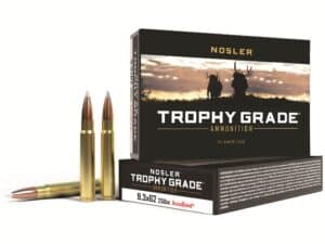 500 Rounds of Nosler Trophy Grade Ammunition 9.3x62mm Mauser 250 Grain AccuBond Box of 20 For Sale