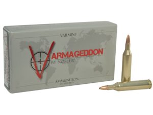 Nosler Varmageddon Ammunition 17 Remington 20 Grain Hollow Point Flat Base Box of 20 For Sale