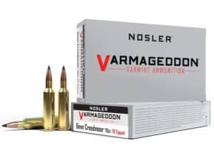 Nosler Varmageddon Ammunition 6mm Creedmoor 70 Grain Polymer Tip Flat Base Box of 20 For Sale