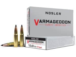 Nosler Varmageddon Ammunition 7.62x39mm 123 Grain Polymer Tip Flat Base Box of 20 For Sale