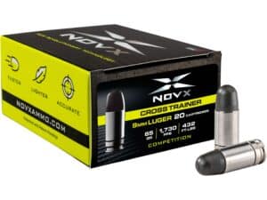 500 Rounds of NovX Cross Trainer/Competition Ammunition 9mm Luger 65 Grain RNP Lead-Free For Sale