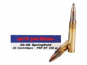 Prvi Partizan Ammunition 30-06 Springfield 165 Grain Pointed Soft Point Box of 20 For Sale