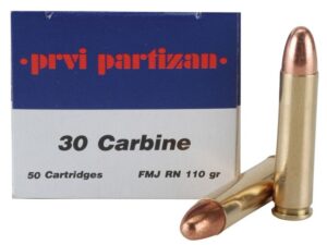 Prvi Partizan Ammunition 30 Carbine 110 Grain Full Metal Jacket Box of 50 For Sale