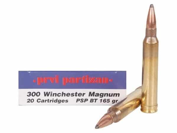 Prvi Partizan Ammunition 300 Winchester Magnum 165 Grain Pointed Soft Point Boat Tail Box of 20 For Sale