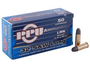 Prvi Partizan Ammunition 32 S&W Long 98 Grain Lead Round Nose Box of 50 For Sale
