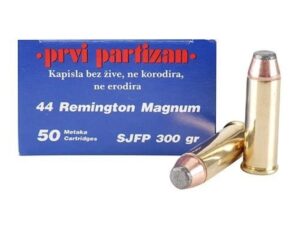 Prvi Partizan Ammunition 44 Remington Magnum 300 Grain Semi-Jacketed Soft Point Box of 50 For Sale