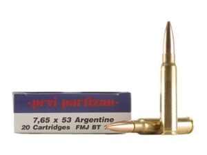Prvi Partizan Ammunition 7.65mm Argentine Mauser 174 Grain Full Metal Jacket Box of 20 For Sale